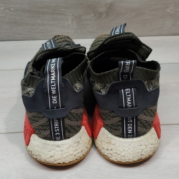 Adidas NMD TS1 Primeknit Shoes Night Cargo Base Green Black Sneakers Men Sz 9.5 main image 4